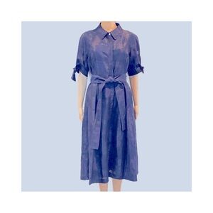 Teri Jon Navy Blue Elegant Midi Dress